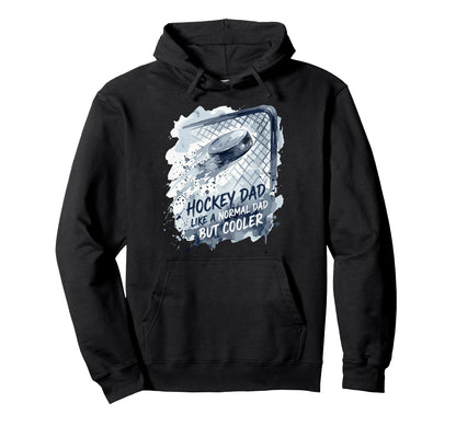 Watercolor Hockey Dad Cooler Ice Puck Hoodie - Custom Art Print Men Women - T-Shirt, Sweatshirt, Hoodie