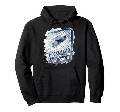 Watercolor Hockey Dad Cooler Ice Puck Hoodie - Custom Art Print Men Women - T-Shirt, Sweatshirt, Hoodie