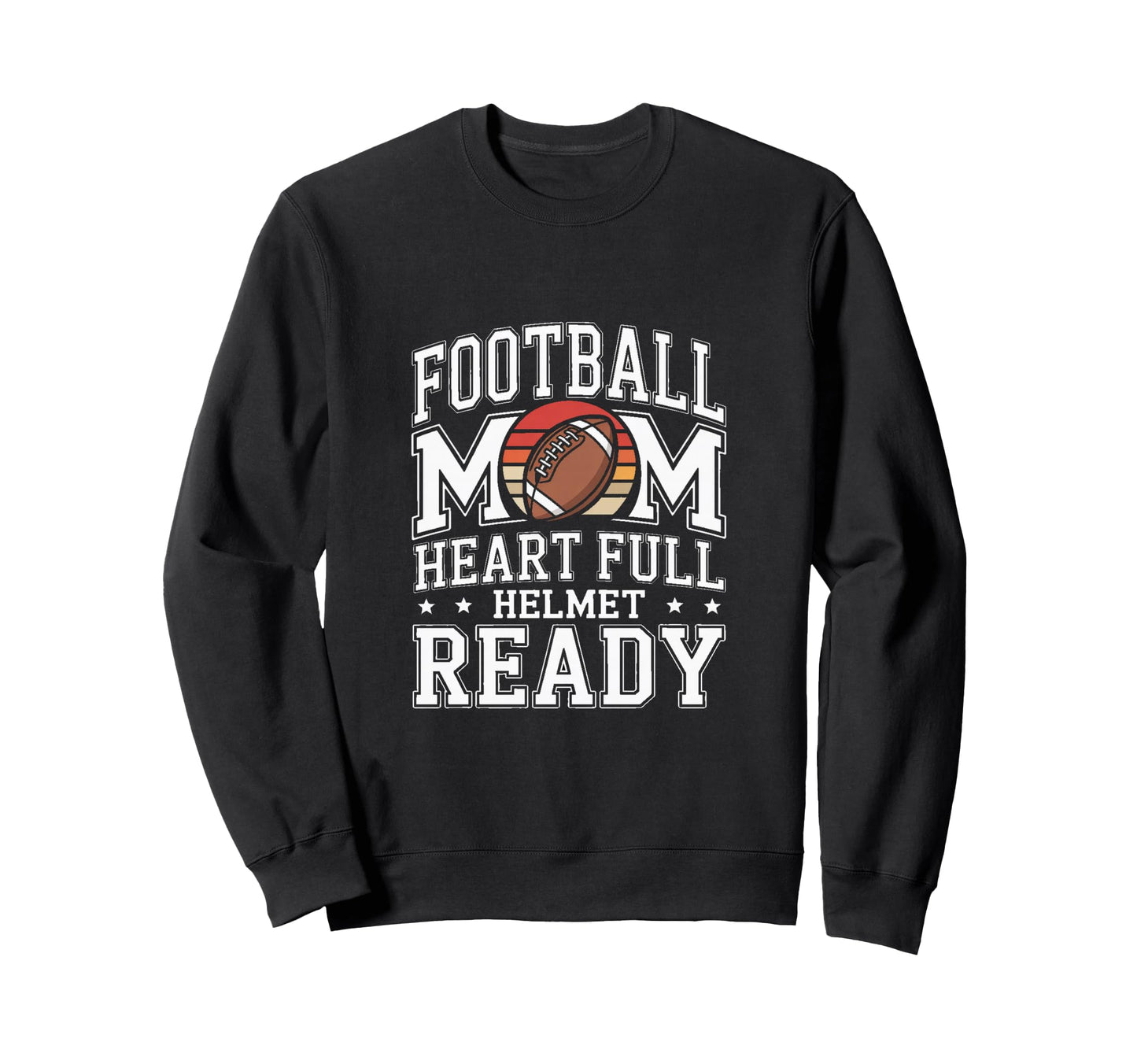 Football Mom Heart Full Helmet Sweatshirt - Novelty Apparel for Adults - T-Shirt, Sweatshirt, Hoodie