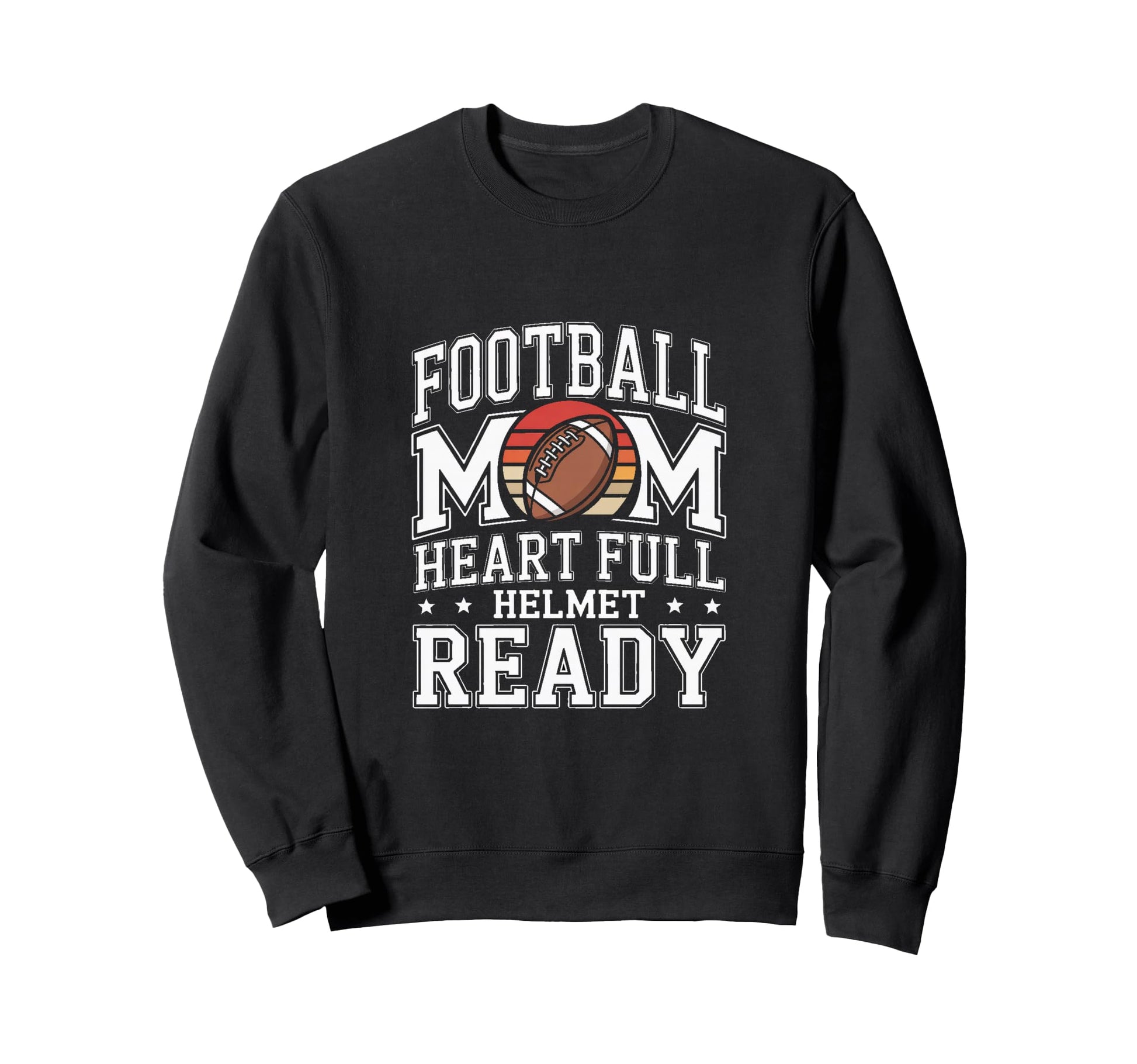 Football Mom Heart Full Helmet Sweatshirt - Novelty Apparel for Adults - T-Shirt, Sweatshirt, Hoodie