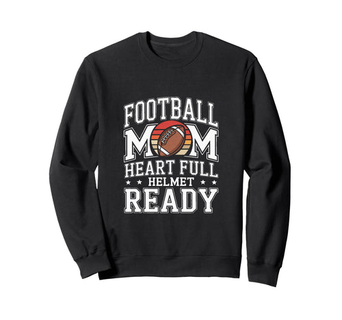 Football Mom Heart Full Helmet Sweatshirt - Novelty Apparel for Adults - T-Shirt, Sweatshirt, Hoodie