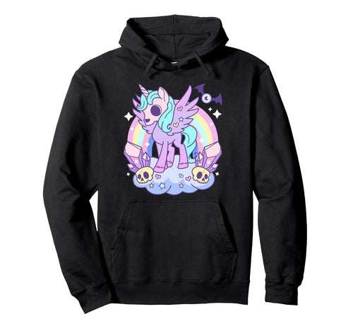 Kawaii Pastel Goth Unicorn Pony Hoodie - Fun Novelty Design for Adults - T-Shirt, Sweatshirt, Hoodie