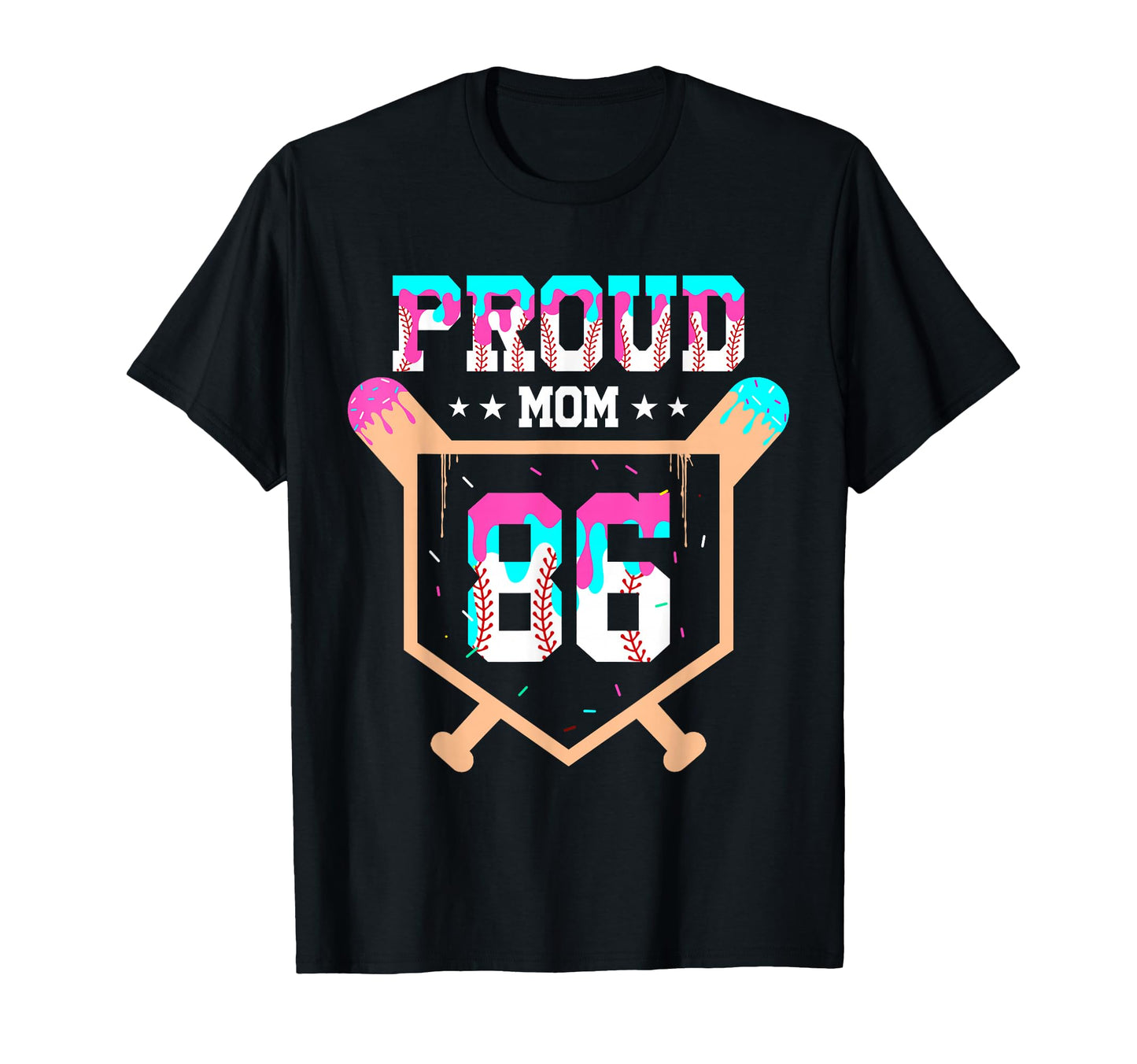 Proud Mom Baseball Player Number 86 Ice T-Shirt - Custom Art Print Unisex - T-Shirt, Sweatshirt, Hoodie