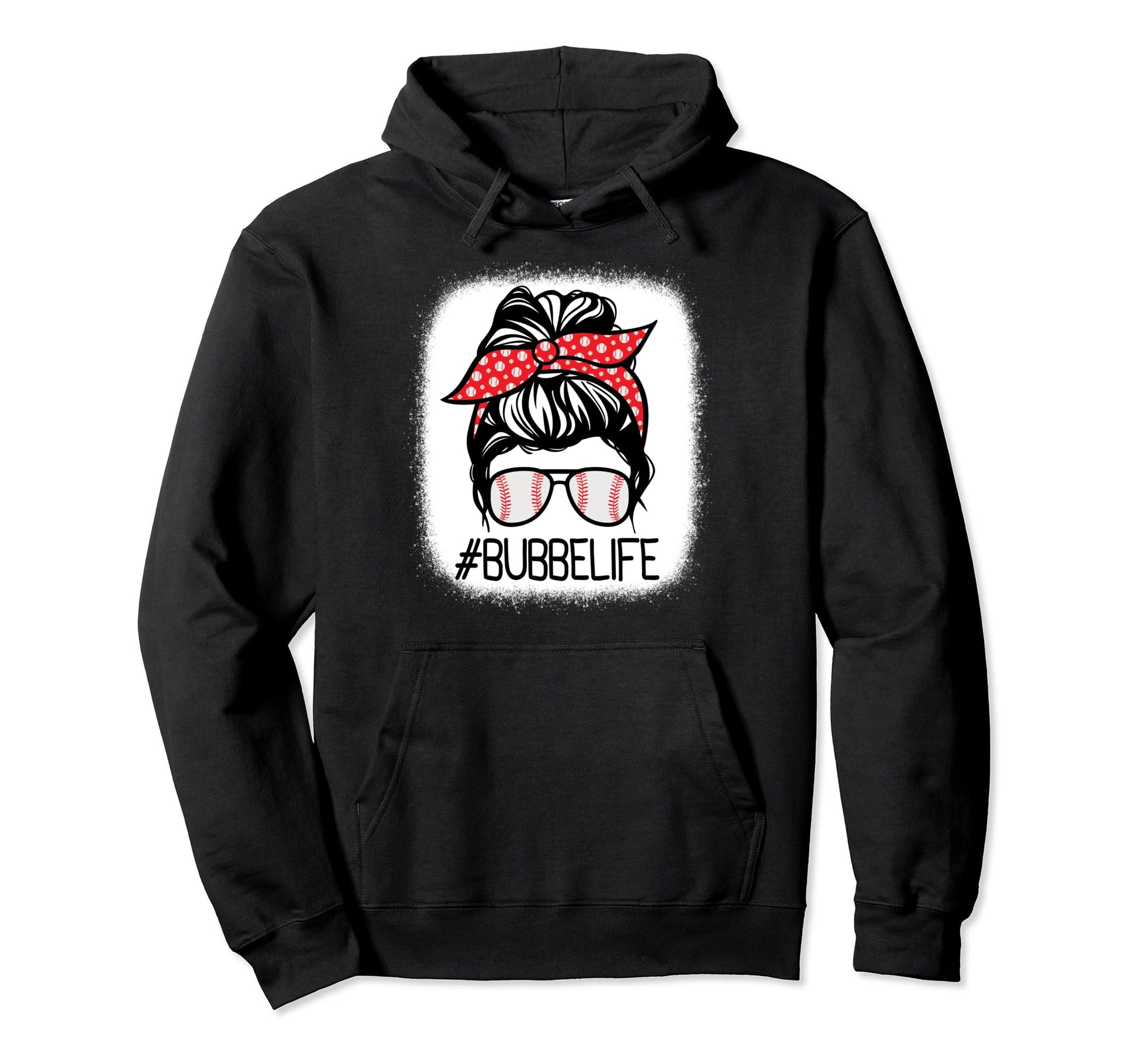 Bubbe Bleached Messy Bun Baseball Hoodie - Streetwear Style Men Women - T-Shirt, Sweatshirt, Hoodie
