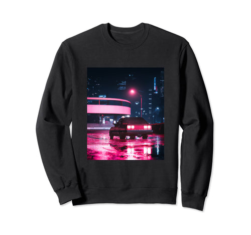 Vaporwave Car Synthwave City Sweatshirt - Trendy Graphic Men Women - T-Shirt, Sweatshirt, Hoodie