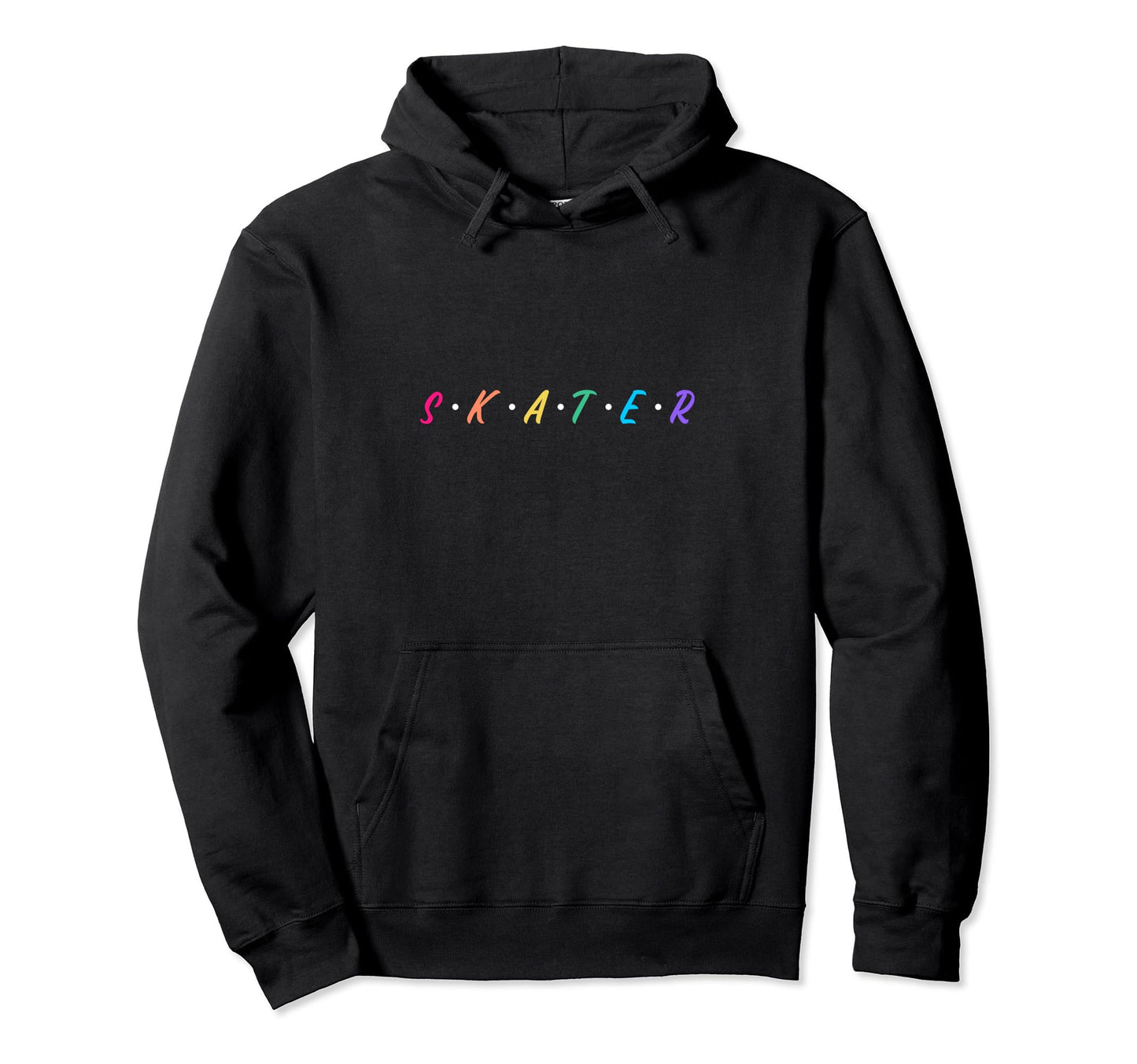Rainbow Skater Lettering Ice Dancer Hoodie - Aesthetic Graphic for Adults - T-Shirt, Sweatshirt, Hoodie