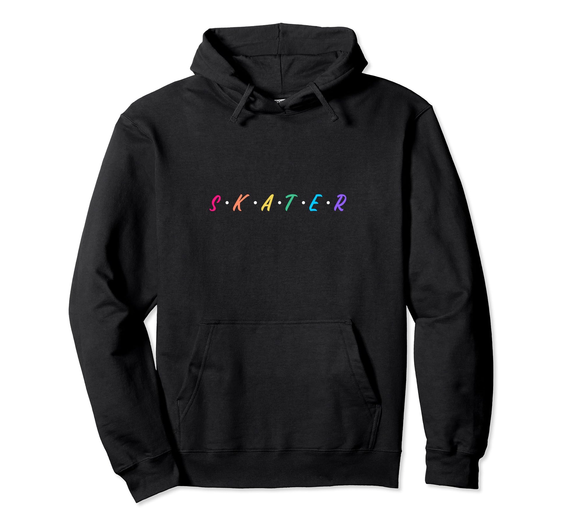Rainbow Skater Lettering Ice Dancer Hoodie - Aesthetic Graphic for Adults - T-Shirt, Sweatshirt, Hoodie