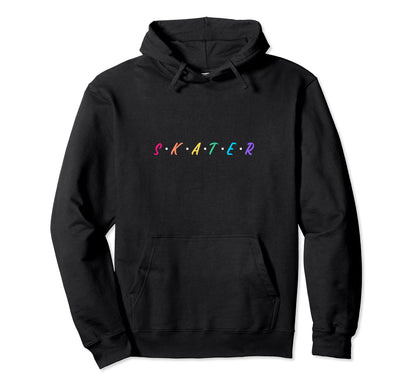 Rainbow Skater Lettering Ice Dancer Hoodie - Aesthetic Graphic for Adults - T-Shirt, Sweatshirt, Hoodie