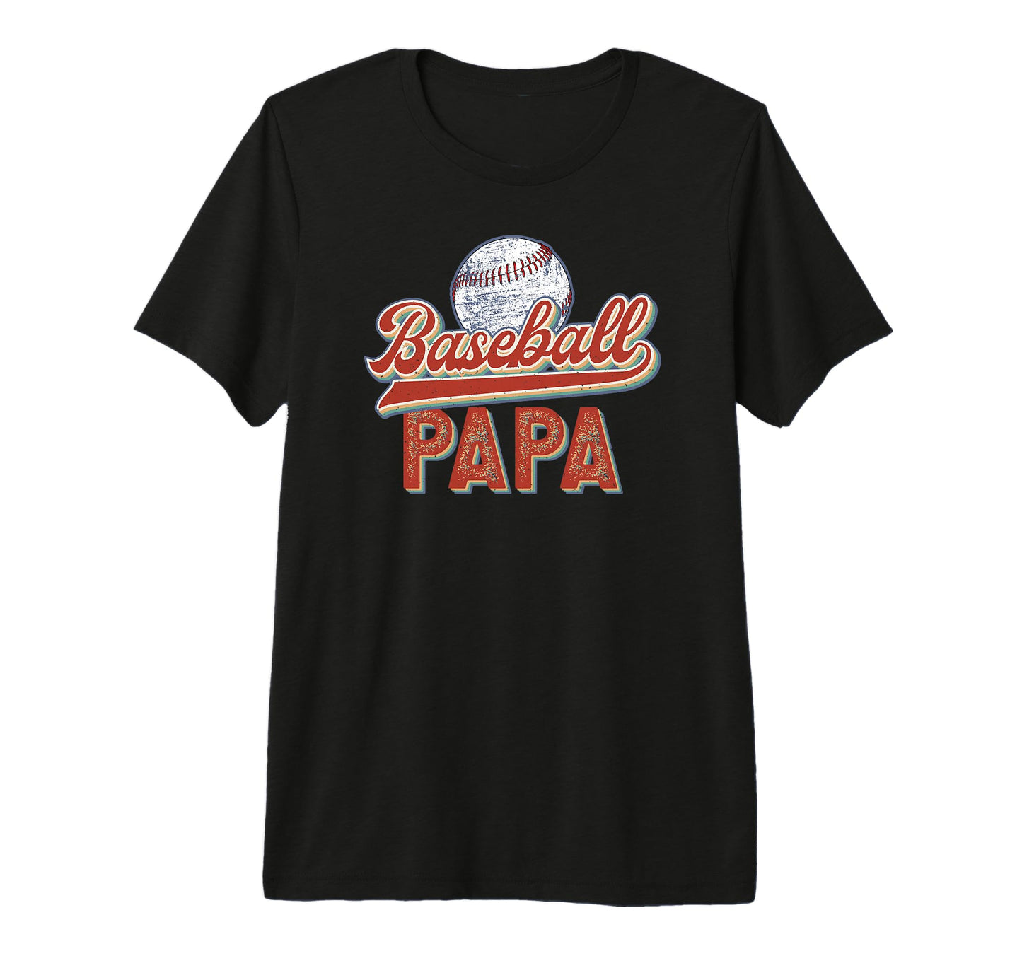 Mens Proud Baseball Papa Grandpa Papa T-Shirt - Custom Art Print Men Women - T-Shirt, Sweatshirt, Hoodie
