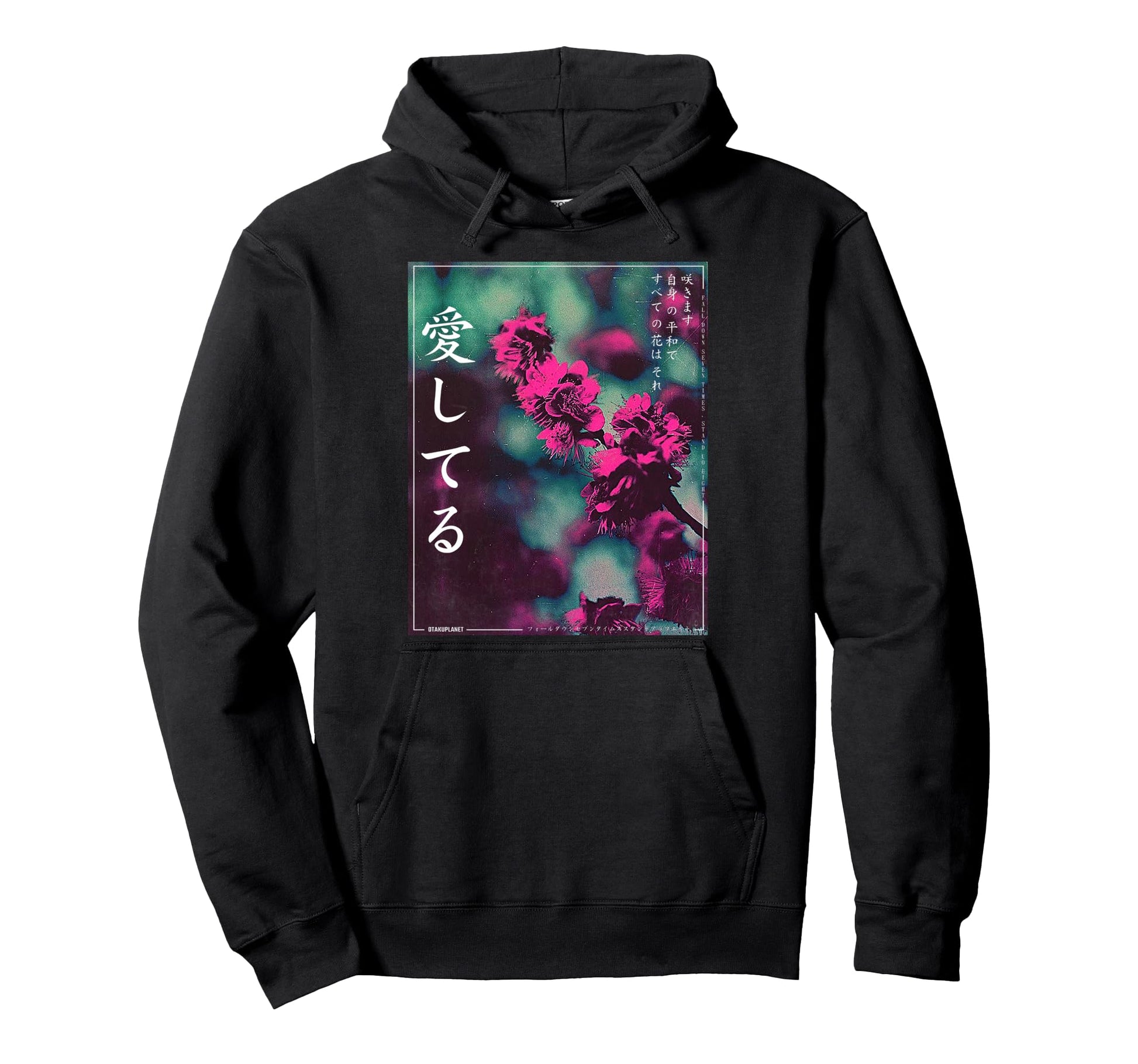 Vaporwave Vibes Flower Japanese Grunge Hoodie - Graphic Print Men Women - T-Shirt, Sweatshirt, Hoodie