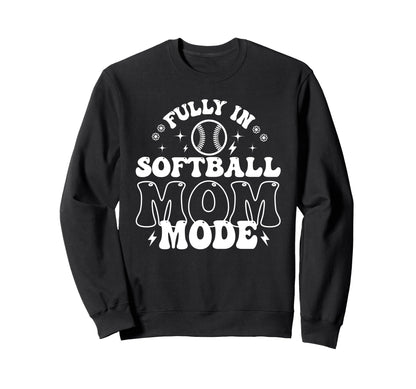 Softball Mom Mothers Day Sweatshirt - Fun Novelty Design for Adults - T-Shirt, Sweatshirt, Hoodie