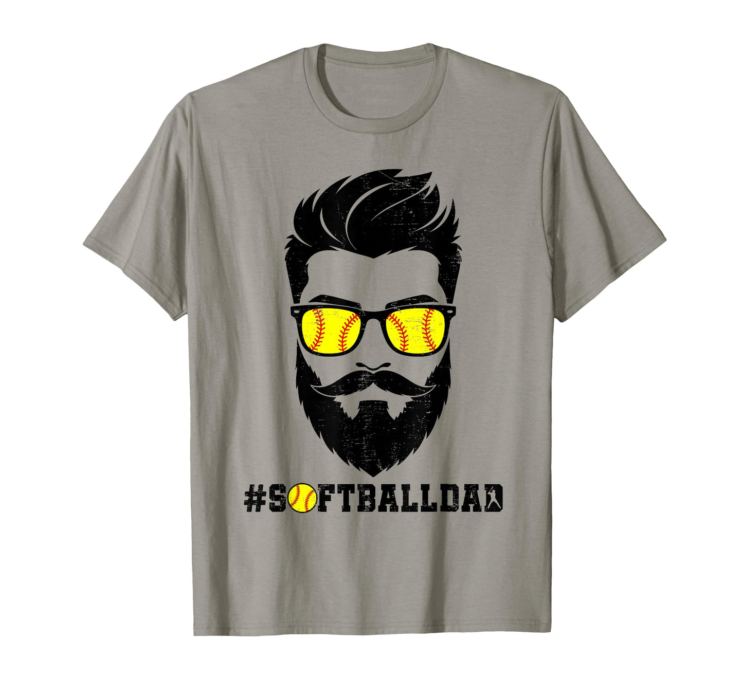 Softball Dad Beard Sunglasses T-Shirt - Aesthetic Graphic for Adults - T-Shirt, Sweatshirt, Hoodie