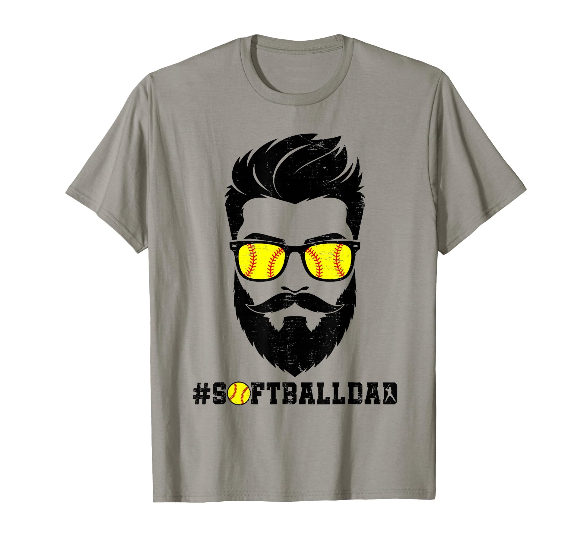 Softball Dad Beard Sunglasses T-Shirt - Aesthetic Graphic for Adults - T-Shirt, Sweatshirt, Hoodie
