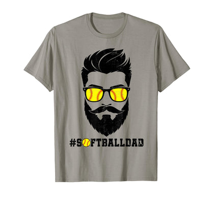 Softball Dad Beard Sunglasses T-Shirt - Aesthetic Graphic for Adults - T-Shirt, Sweatshirt, Hoodie