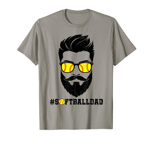 Softball Dad Beard Sunglasses T-Shirt - Aesthetic Graphic for Adults - T-Shirt, Sweatshirt, Hoodie