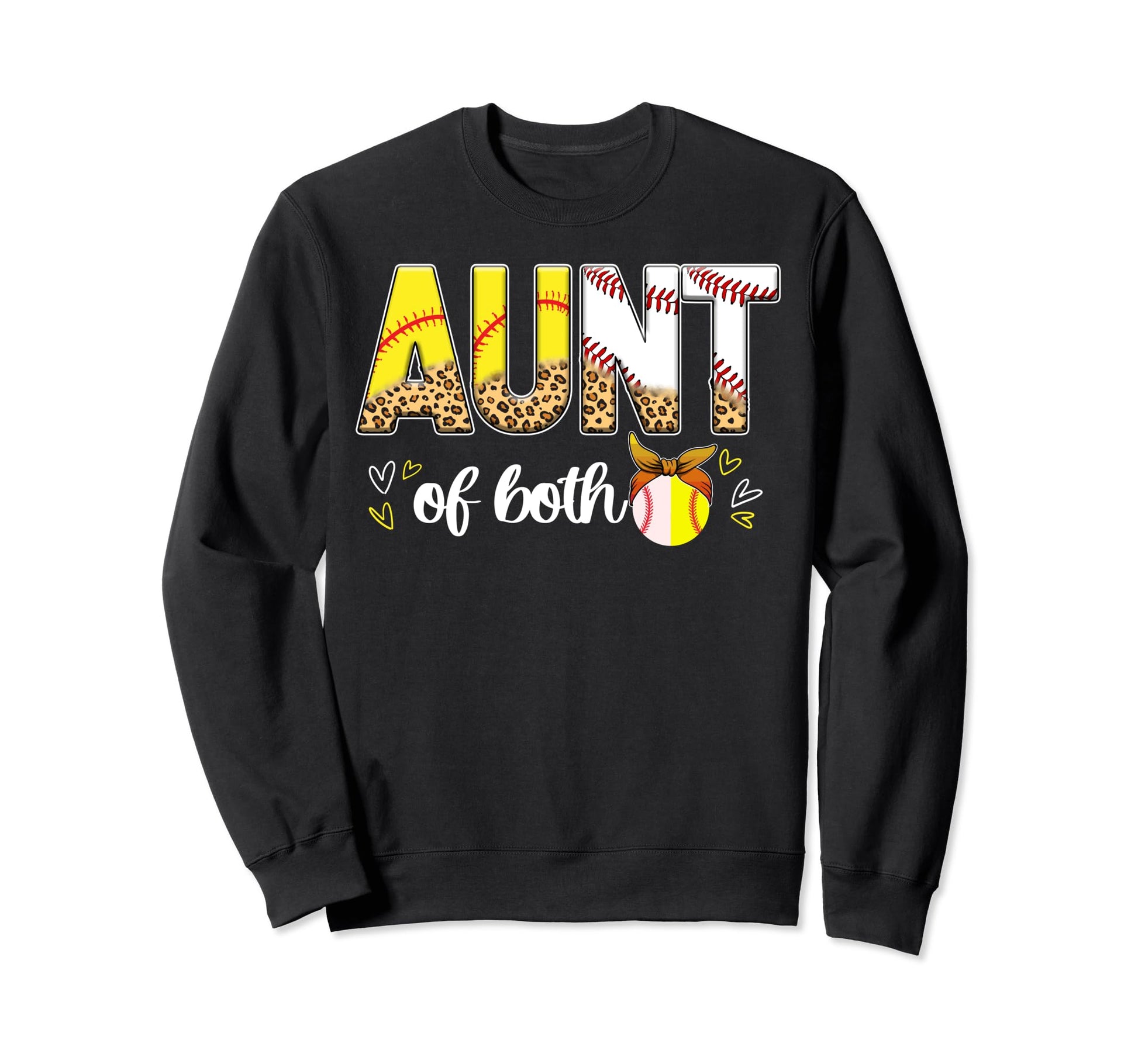 Aunt Both Leopard Baseball Sweatshirt - Minimalist Print for Adults - T-Shirt, Sweatshirt, Hoodie