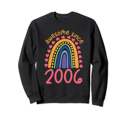 Awesome Since 2006 Boho Colorful Sweatshirt - Unique Graphic Unisex - T-Shirt, Sweatshirt, Hoodie