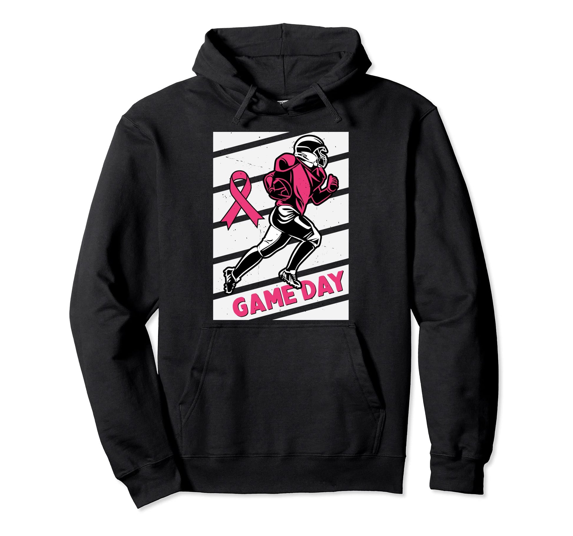 Breast Cancer Awareness Bleached Football Hoodie - Trendy Graphic Unisex - T-Shirt, Sweatshirt, Hoodie