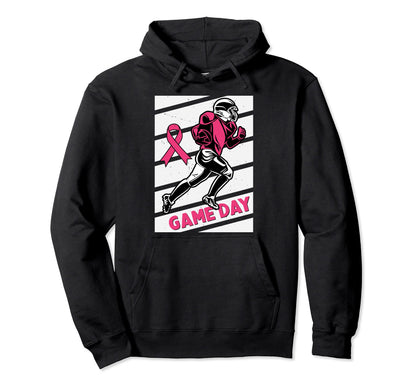 Breast Cancer Awareness Bleached Football Hoodie - Trendy Graphic Unisex - T-Shirt, Sweatshirt, Hoodie