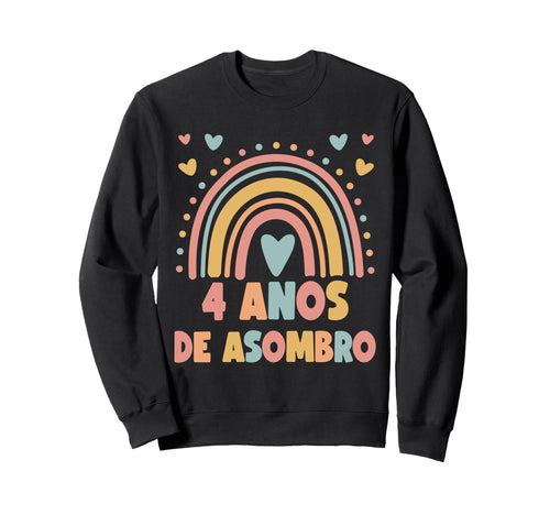 4 Year Old Boho Rainbow 4Th Spanish Sweatshirt - Graphic Print Unisex - T-Shirt, Sweatshirt, Hoodie