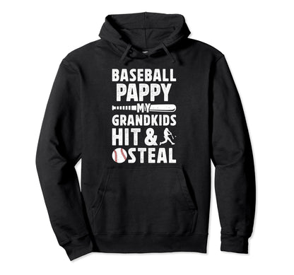 Baseball Pappy Grandpa Funny Pappy Hoodie - Trendy Graphic for Adults - T-Shirt, Sweatshirt, Hoodie