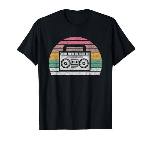 80S 90S Boombox Sunset T-Shirt - Graphic Print Men Women - T-Shirt, Sweatshirt, Hoodie