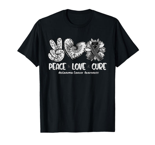 Peace Love Cure Sunflower Melanoma T-Shirt - Custom Art Print Men Women - T-Shirt, Sweatshirt, Hoodie
