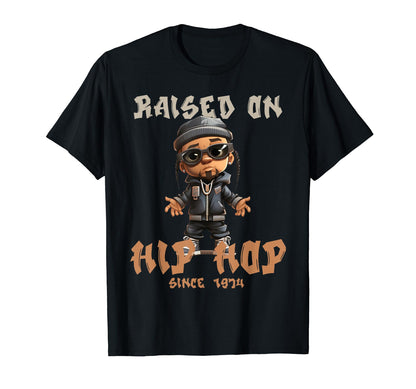Raised Hip Hop Music Old School T-Shirt - Aesthetic Graphic for Adults - T-Shirt, Sweatshirt, Hoodie