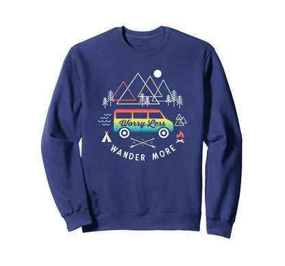 Camping Camper Van Sunset Sweatshirt - Novelty Apparel for Adults - T-Shirt, Sweatshirt, Hoodie