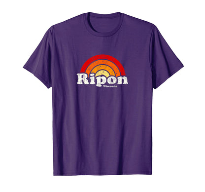 Ripon Wisconsin Wi 70S Rainbow T-Shirt - Graphic Print Men Women - T-Shirt, Sweatshirt, Hoodie
