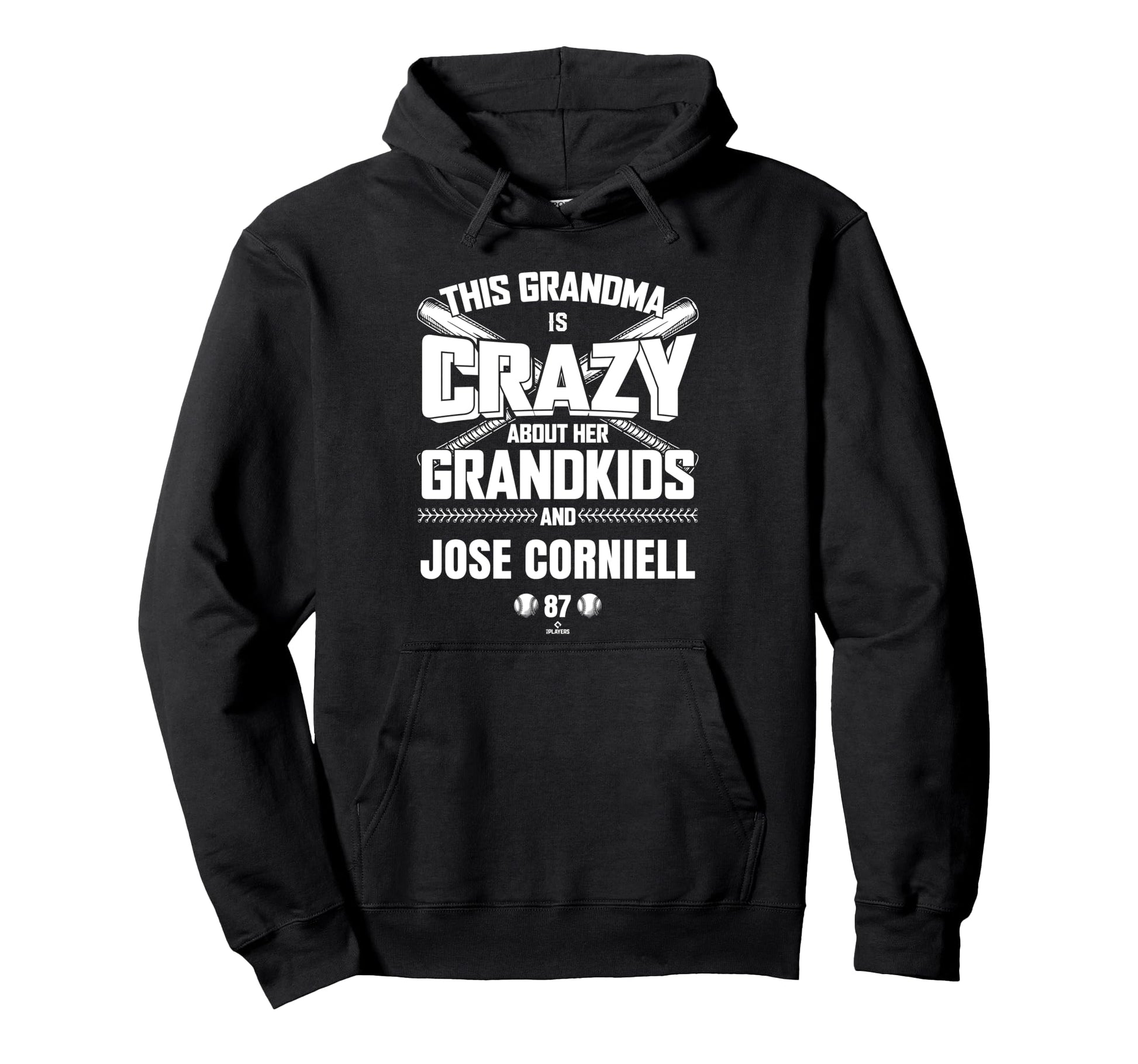 Grandma Crazy Jose Corniell Texas Baseball Hoodie - Graphic Print Unisex - T-Shirt, Sweatshirt, Hoodie