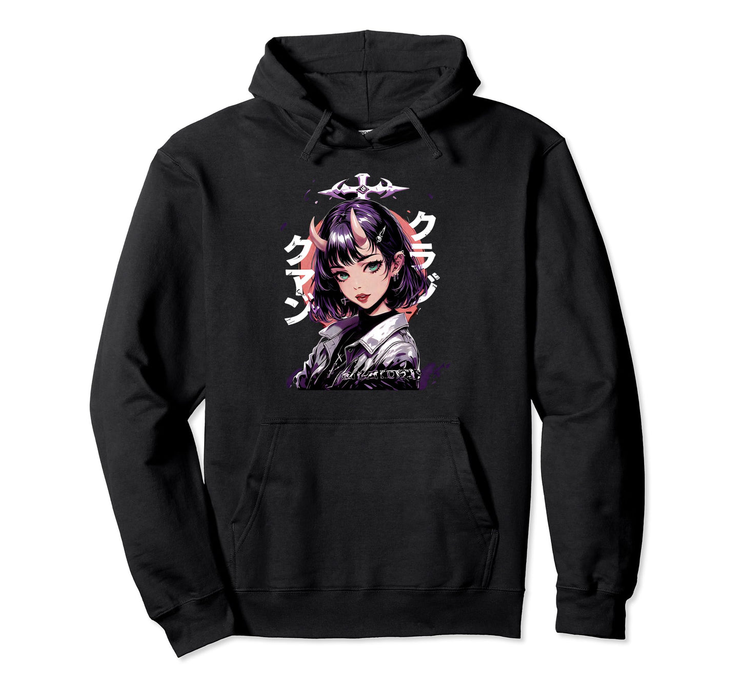 Anime Goth Grunge Demon Waifu Horror Alt Hoodie - Streetwear Style Unisex - T-Shirt, Sweatshirt, Hoodie