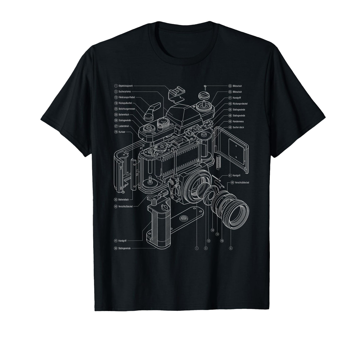 Camera Schematic Film Photography T-Shirt - Unique Graphic Men Women - T-Shirt, Sweatshirt, Hoodie