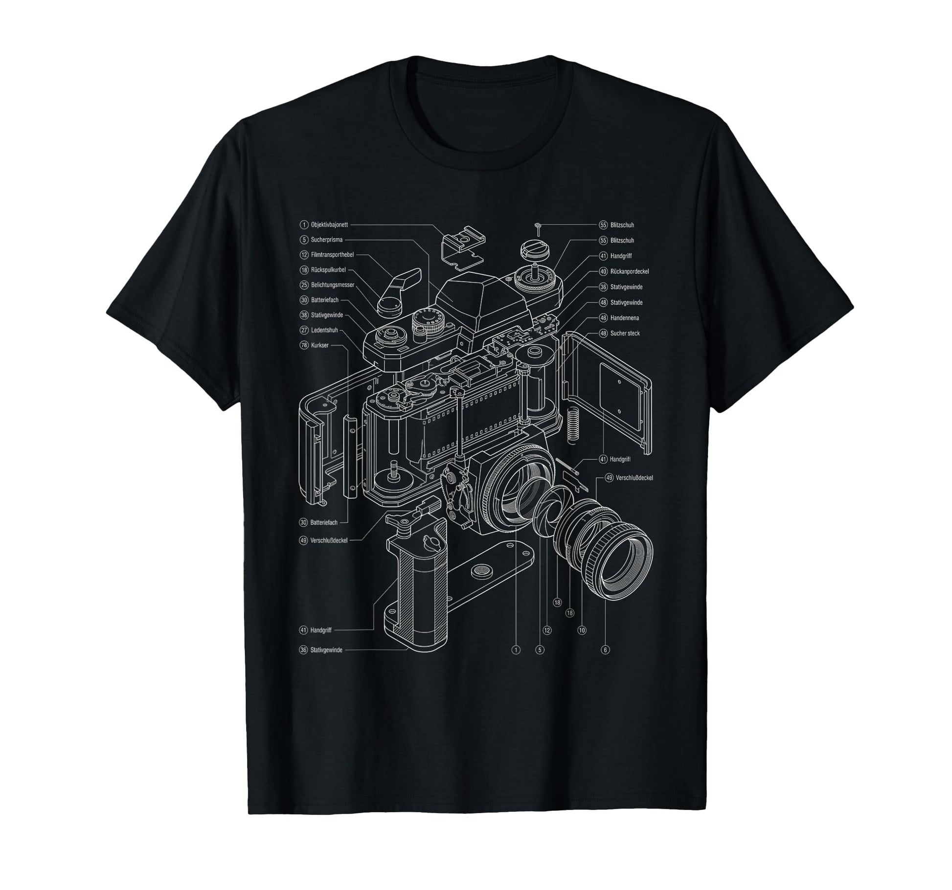 Camera Schematic Film Photography T-Shirt - Unique Graphic Men Women - T-Shirt, Sweatshirt, Hoodie
