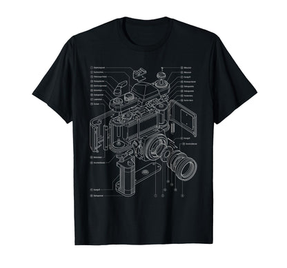 Camera Schematic Film Photography T-Shirt - Unique Graphic Men Women - T-Shirt, Sweatshirt, Hoodie