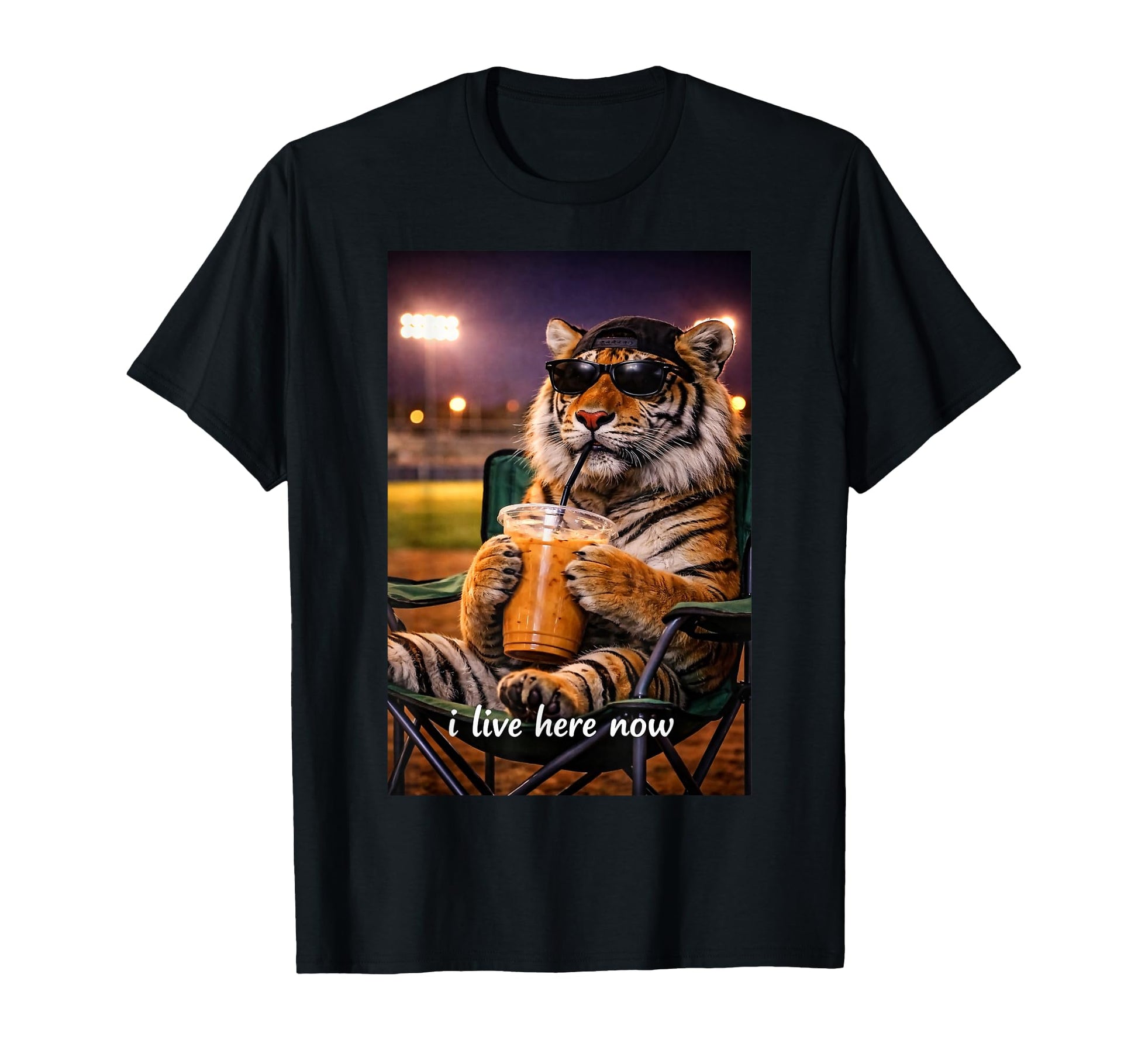 Funny Tiger Ballfield Baseball Field T-Shirt - Minimalist Print for Adults - T-Shirt, Sweatshirt, Hoodie
