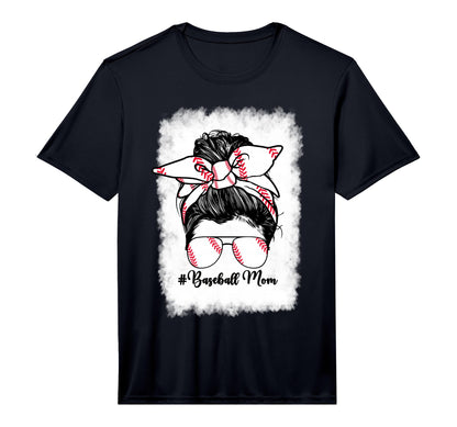 Mens Baseball Mom Mama Messy Bun T-Shirt - Unique Graphic Men Women - T-Shirt, Sweatshirt, Hoodie