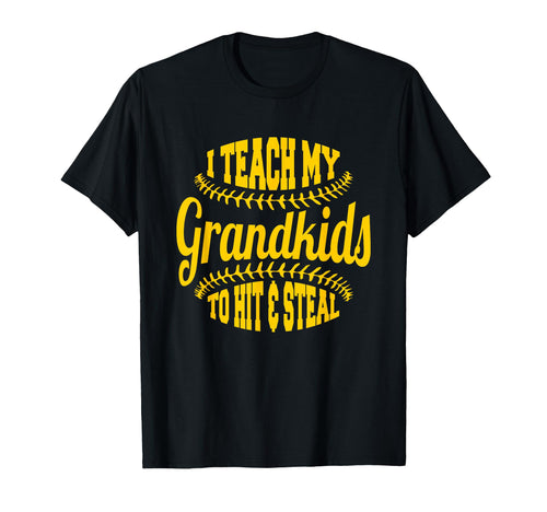 Baseball Grandpa I Teach My T-Shirt - Fun Novelty Design for Adults - T-Shirt, Sweatshirt, Hoodie