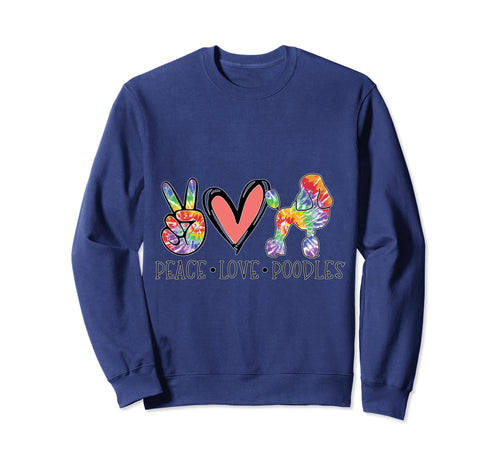 Pschodelic Peace Love Poodle Sweatshirt - Graphic Print Unisex - T-Shirt, Sweatshirt, Hoodie