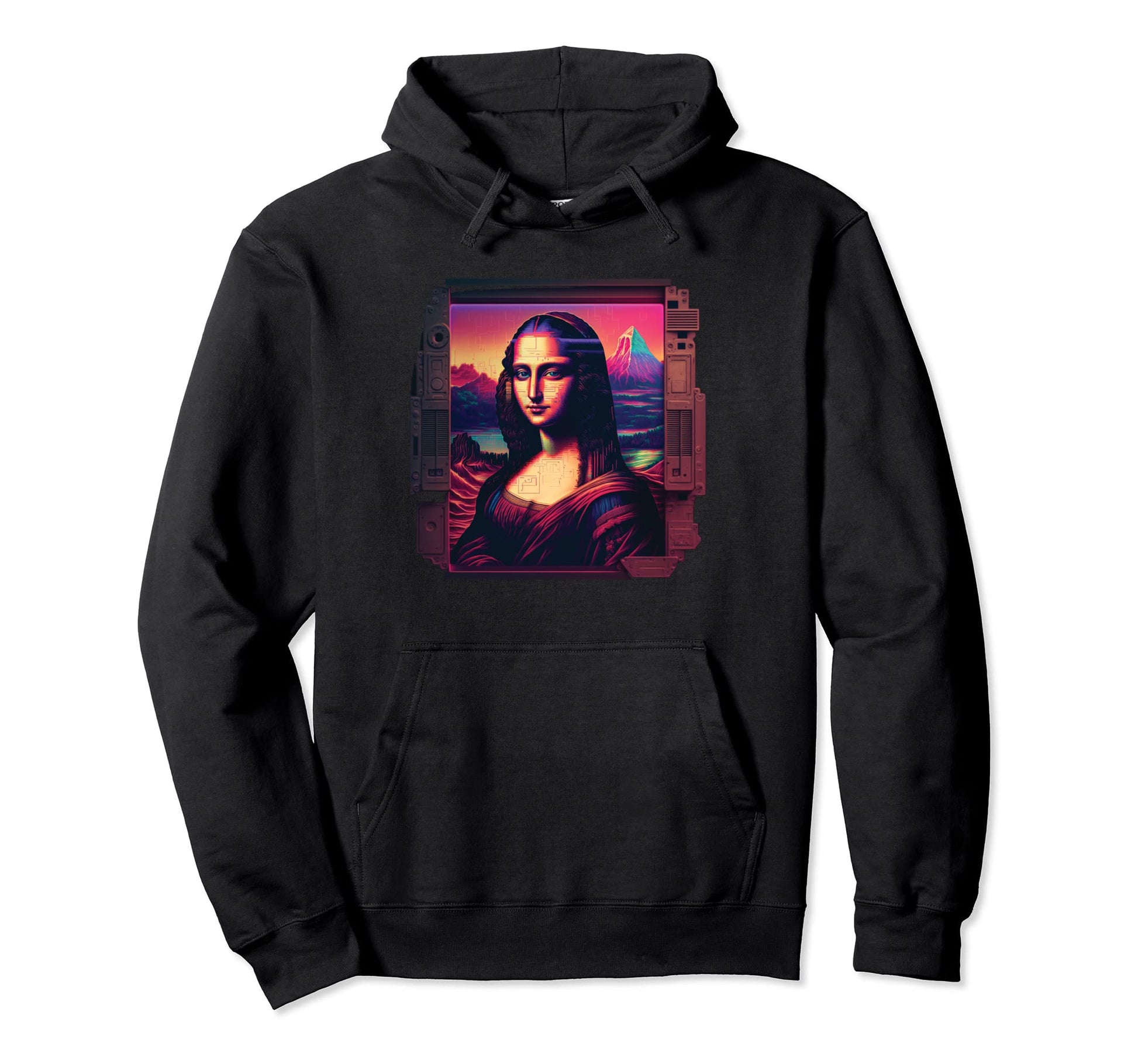 Vaporwave Mona Lisa Aesthetic Hoodie - Minimalist Print Men Women - T-Shirt, Sweatshirt, Hoodie