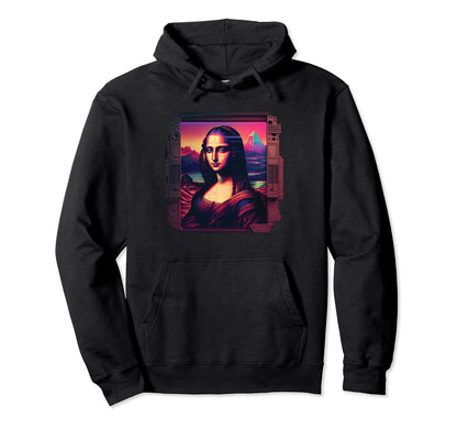 Vaporwave Mona Lisa Aesthetic Hoodie - Minimalist Print Men Women - T-Shirt, Sweatshirt, Hoodie