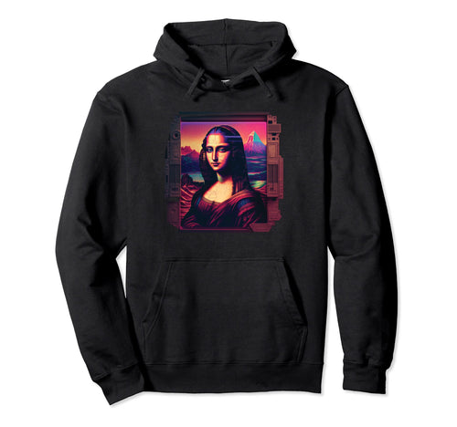 Vaporwave Mona Lisa Aesthetic Hoodie - Minimalist Print Men Women - T-Shirt, Sweatshirt, Hoodie