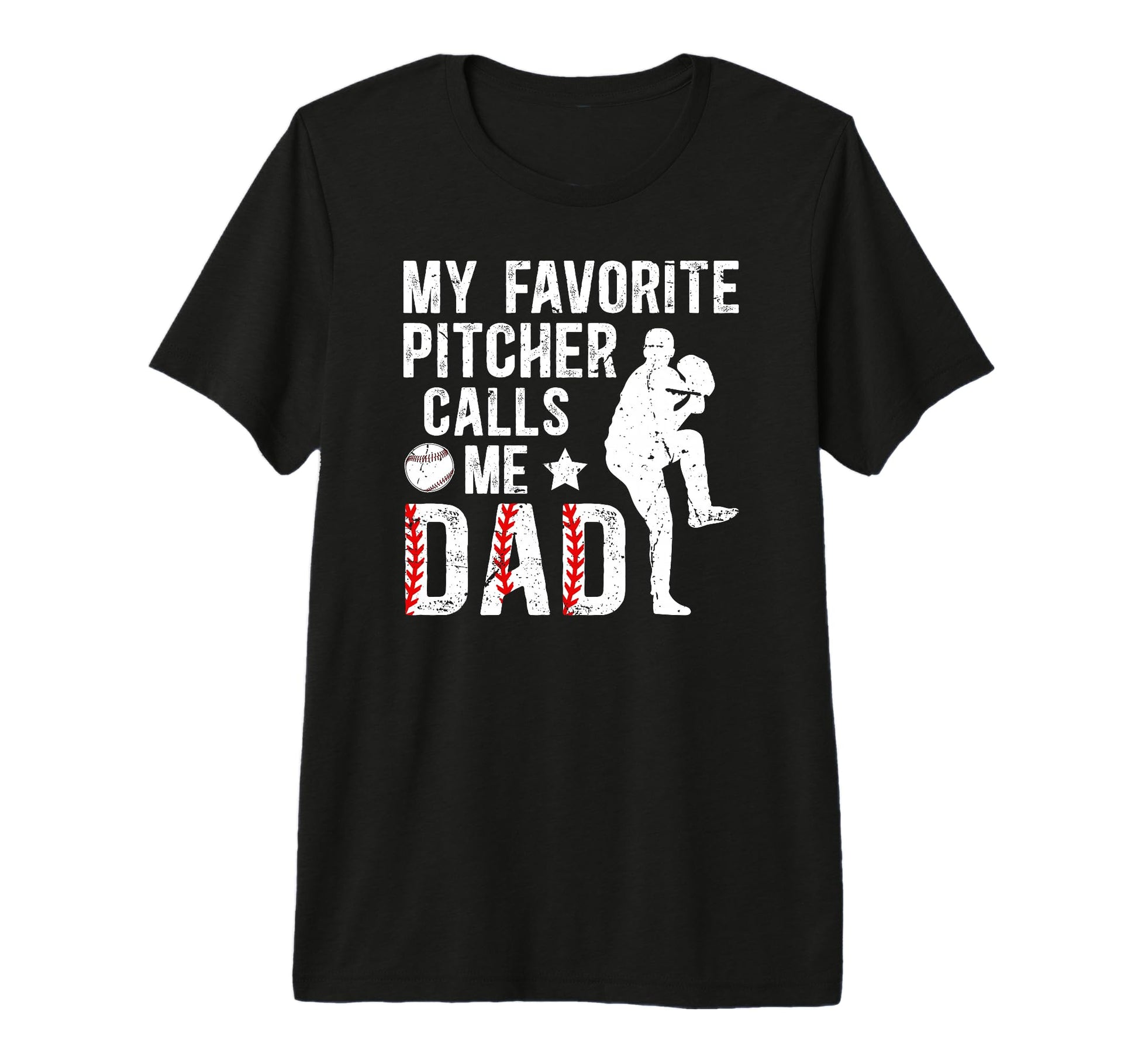 Mens My Favorite Baseball Pitcher Dad T-Shirt - Graphic Print for Adults - T-Shirt, Sweatshirt, Hoodie