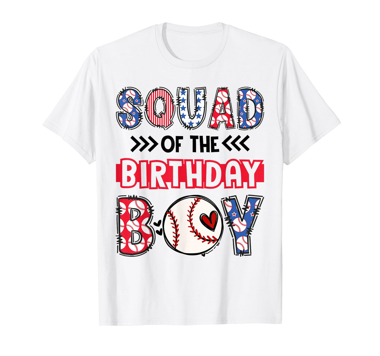 Squad Birthday Matching Baseball Party T-Shirt - Trendy Graphic Unisex - T-Shirt, Sweatshirt, Hoodie