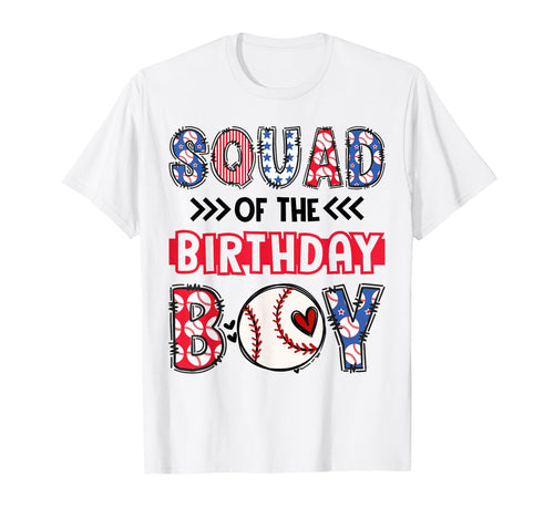 Squad Birthday Matching Baseball Party T-Shirt - Trendy Graphic Unisex - T-Shirt, Sweatshirt, Hoodie