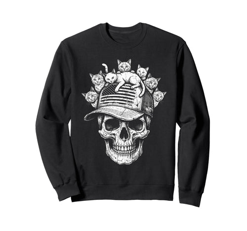Skull Cat Skeleton Kitty Kitten Sweatshirt - Trendy Graphic Men Women - T-Shirt, Sweatshirt, Hoodie