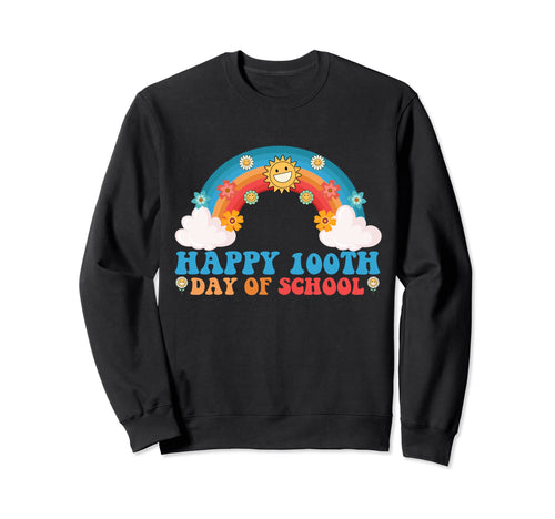 Groovy 100Th Day School 100 Days Sweatshirt - Trendy Graphic Unisex - T-Shirt, Sweatshirt, Hoodie