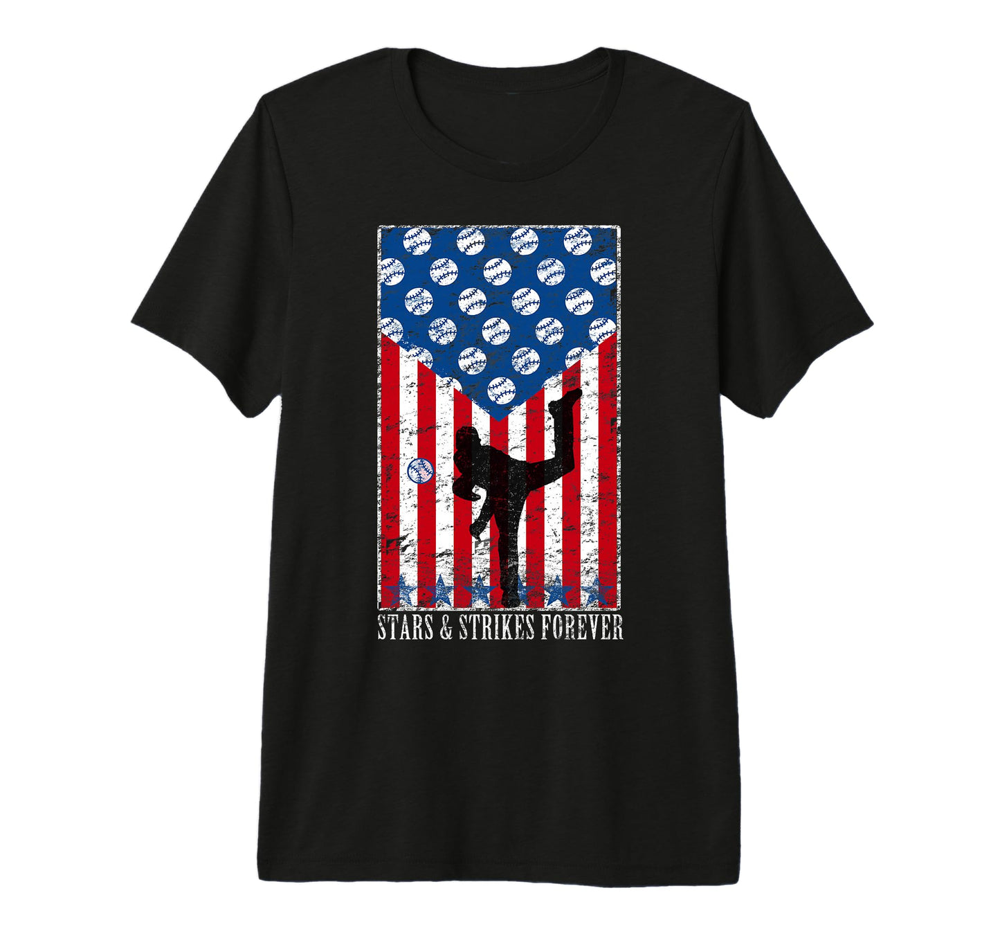 Pitching Stars And Strikes Baseball T-Shirt - Aesthetic Graphic for Adults - T-Shirt, Sweatshirt, Hoodie
