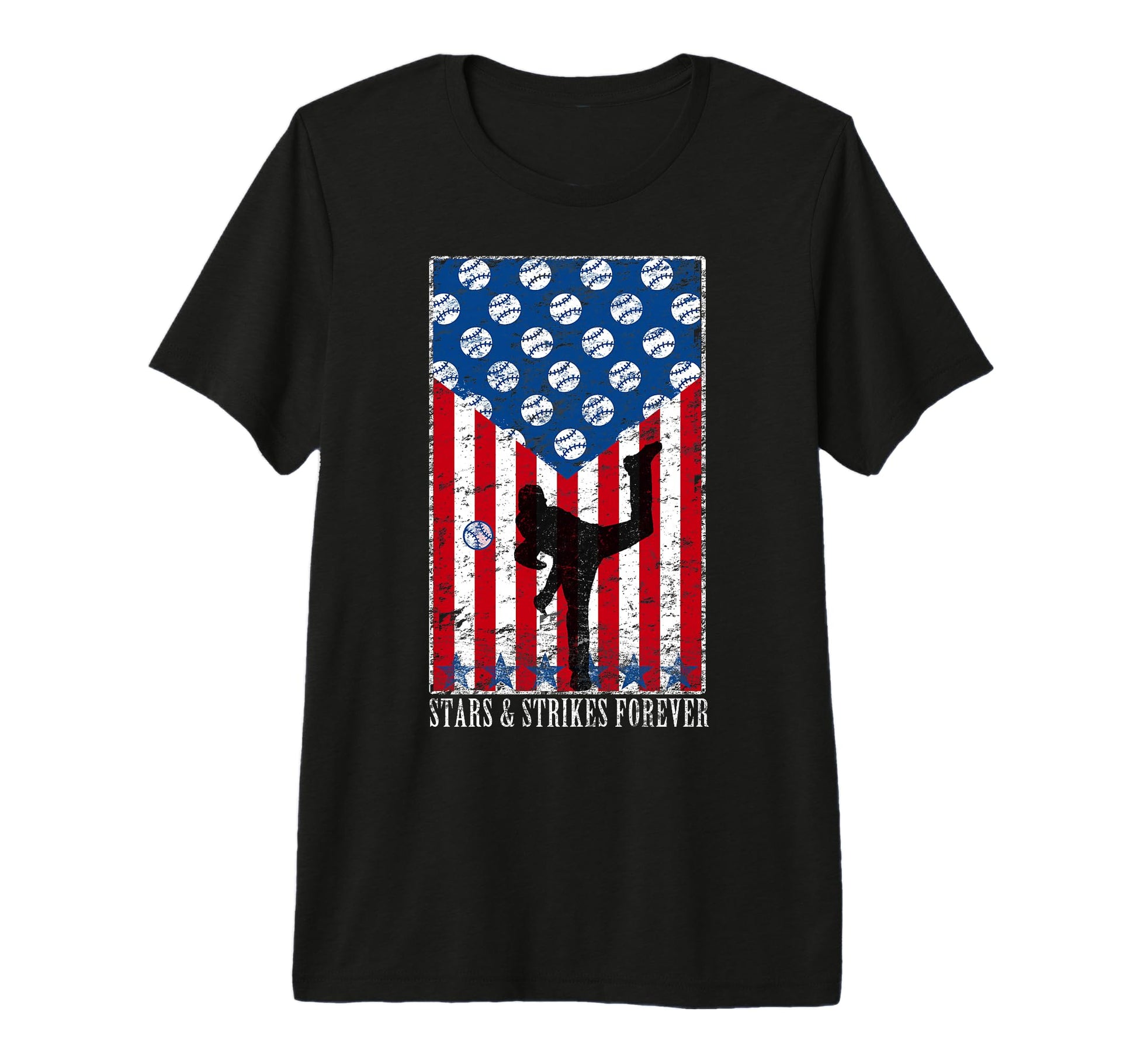 Pitching Stars And Strikes Baseball T-Shirt - Aesthetic Graphic for Adults - T-Shirt, Sweatshirt, Hoodie