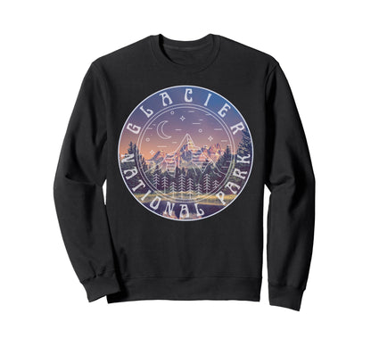 Glacier National Park Montana Usa Sweatshirt - Minimalist Print Unisex - T-Shirt, Sweatshirt, Hoodie